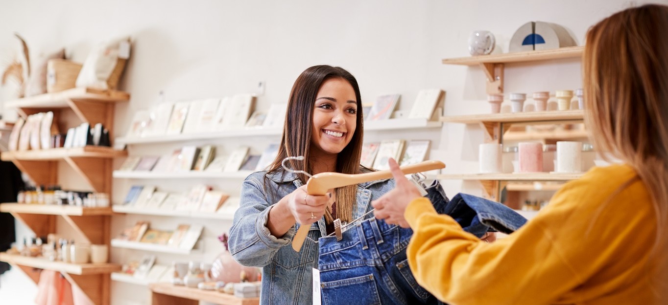 customer purchasing clothes 