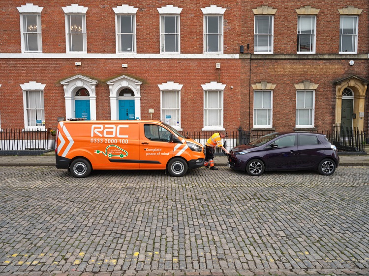 RAC van charging electric vehicle