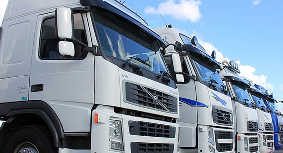 Line of trucks