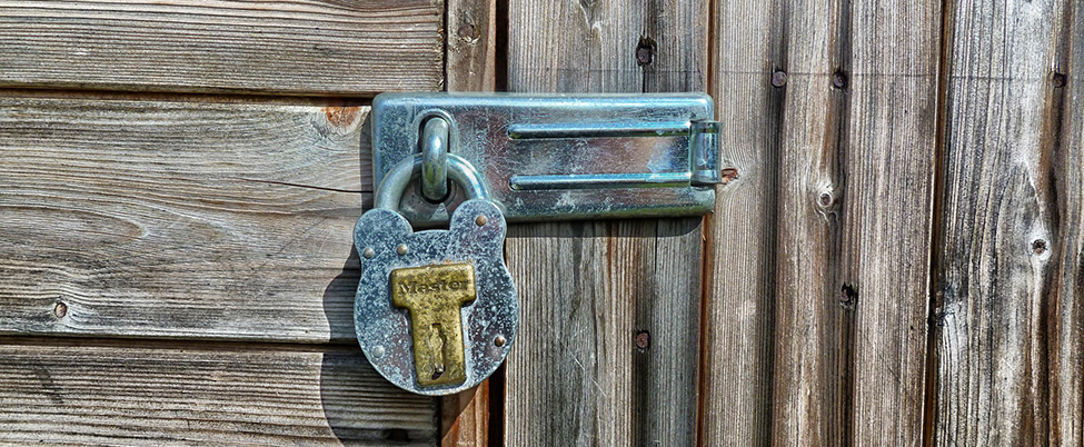 Padlock on shed